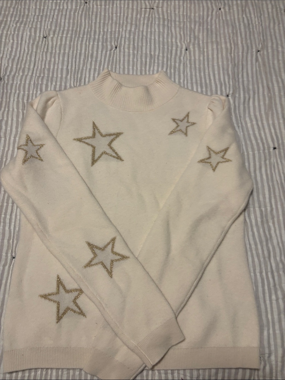 Generation Love Women’s SZ M Cream Cashmere Blend Star Sweater